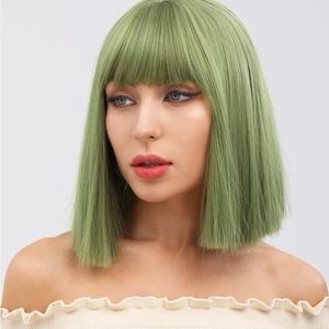GREEN COSPLAY SYNTHETIC HAIR WIG 12”